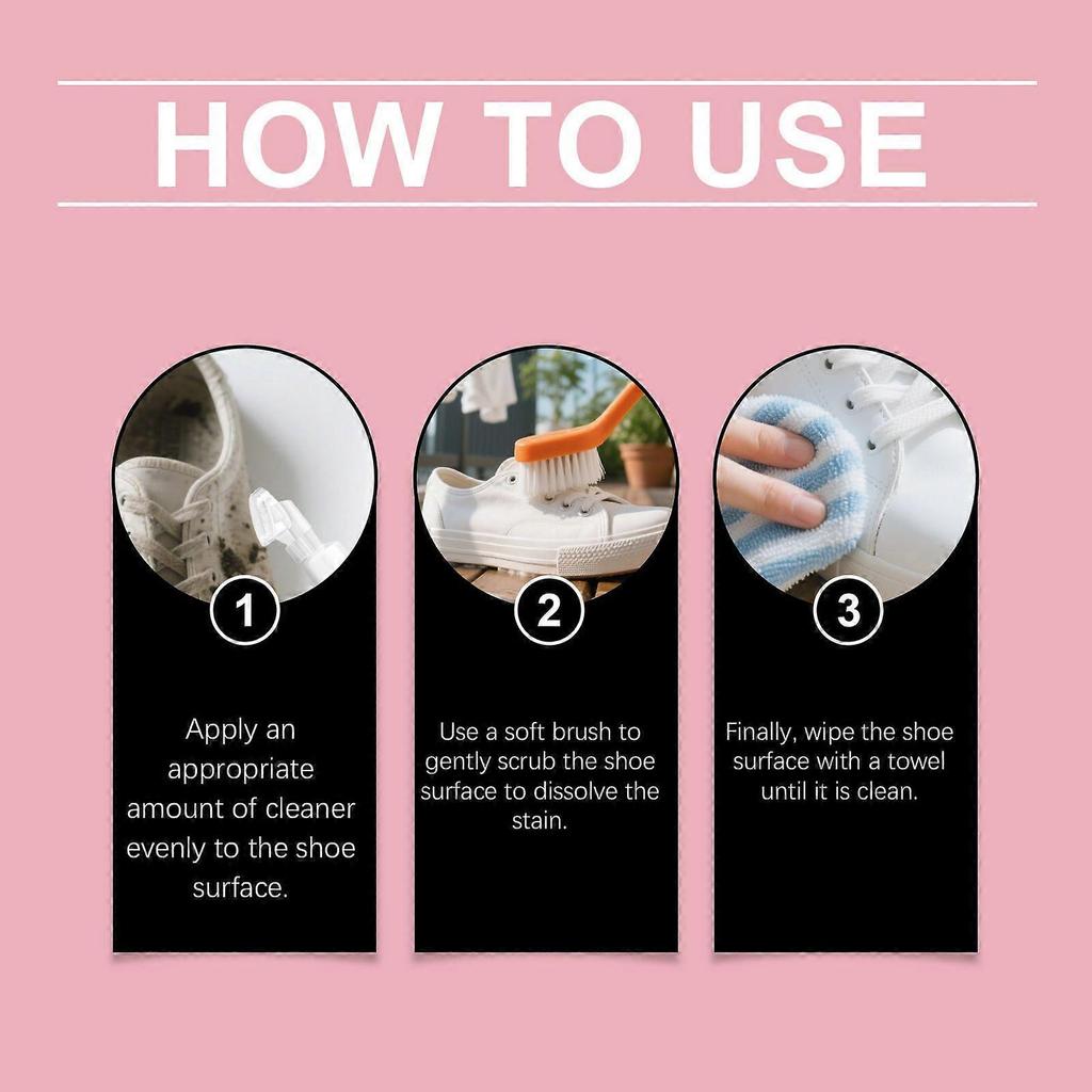 #1-5x 100ml White Shoe Cleaner, for Sneakers and White Shoes, Cleans Yellowing and Stains, No-rinse Portable Cleaner