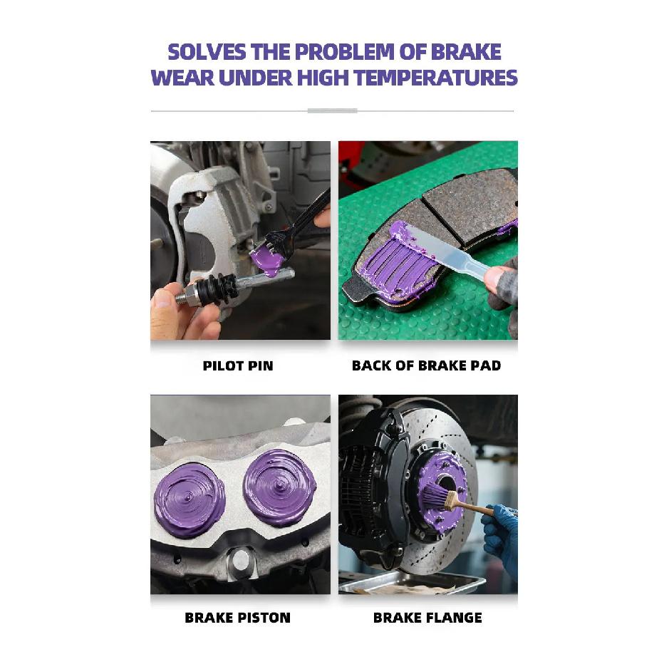 Ceramic Brake Lubricant Gel - High-Performance Reducer, Heavy-Duty Brake System Grease for Motorcycles,, Trucks, - Long-Lasting