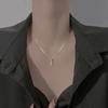 Минималистичный ветер Вертикальная планка Бриллиантовая цепочка на ключицу Корейская версия Простой темперамент Личность Маленький свежий Длинное геометрическое ожерелье Женское