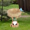 Resin Bird Feeder Dwarf Design Bird Water Bowl Fairy Garden Decoration Art Statue  Outdoor