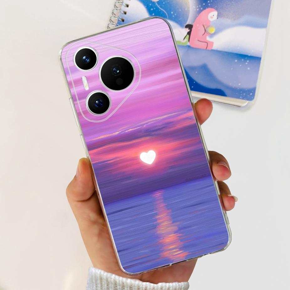 Чехол для Huawei Pura 70 Pro Plus Стильный окрашенный чехол Прозрачные силиконовые чехлы для телефона для Huawei Pura 70 Pro Pura70 Pro+ Мягкие чехлы
