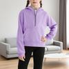 Children's Hooded Zipper Thickened Sweatshirt For Girls Solid Color Top