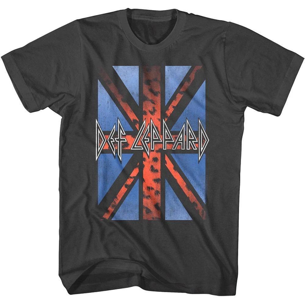 Def Leppard Leopard UK Flag Men's T Shirt