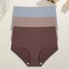 3Pcs Plus Size Ice Silk Underwear Women's Seamless Panties Sexy High Rise Traceless Invisible Briefs Breathable Lingerie