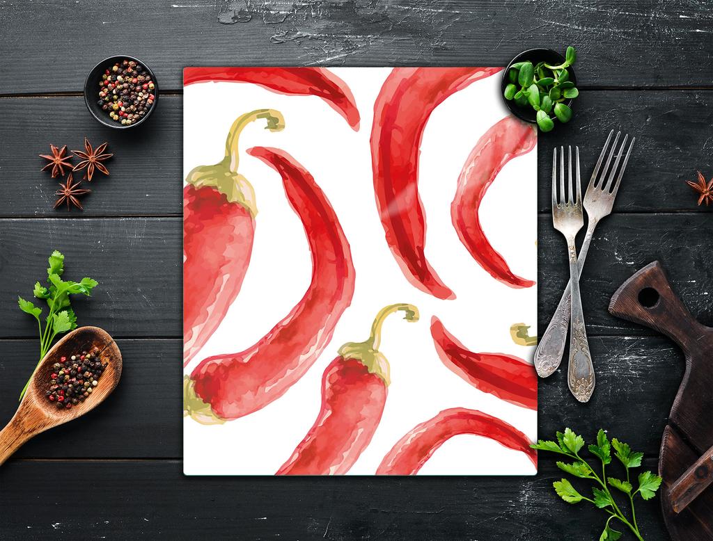 GLASS CUTTING BOARD 45x52 Chili