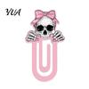 Cartoon Book Clips for Students Halloween Cute Acrylic Bookmark, Durable Page Marker, Colorful Holders Elastic Clip Design Stationery School