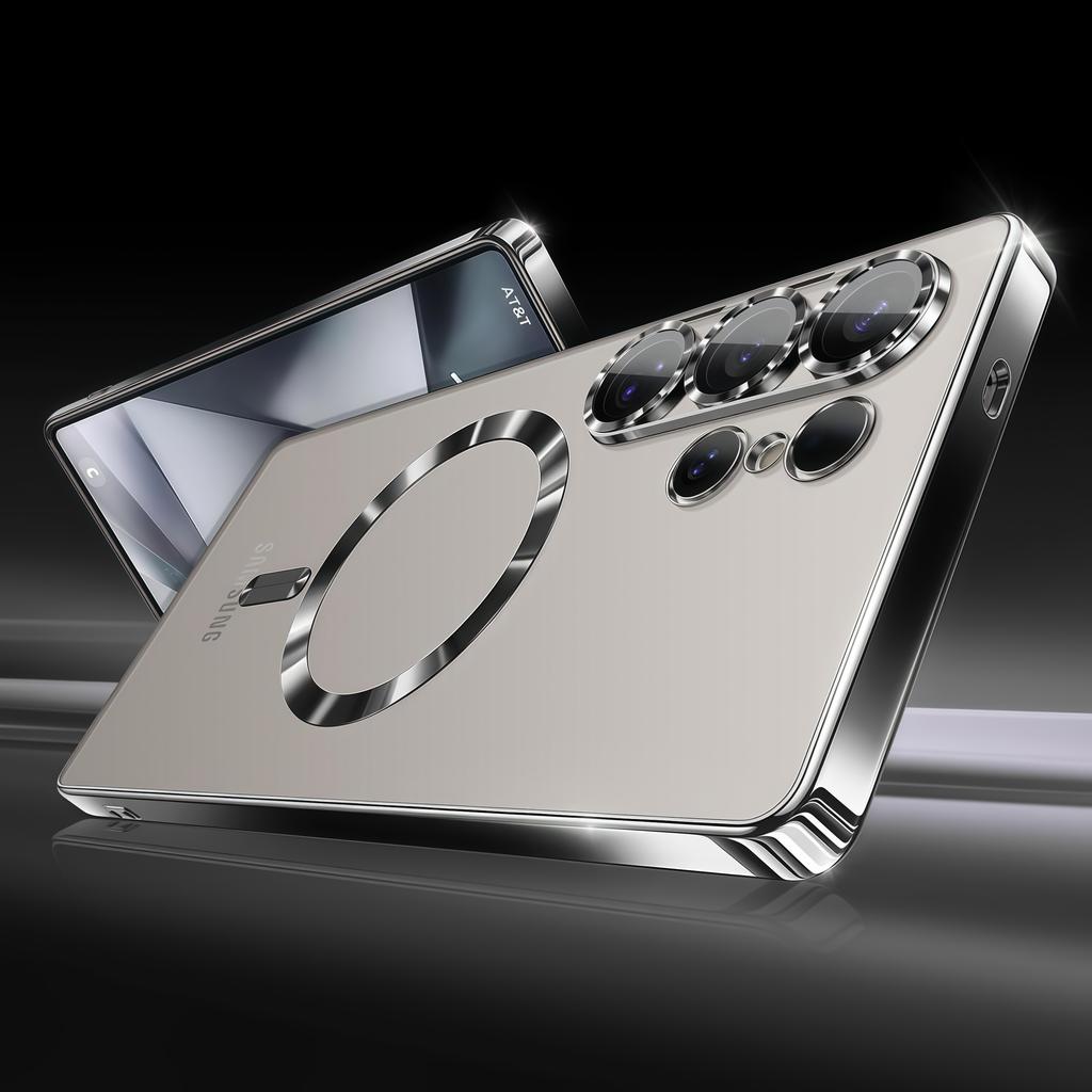 Защита камеры Прозрачный Роскошный Гальванический Чехол Мягкий ТПУ Защита от падений С Магнитным Чехлом для телефона Для Samsung Galaxy S25Ultra/S25FE