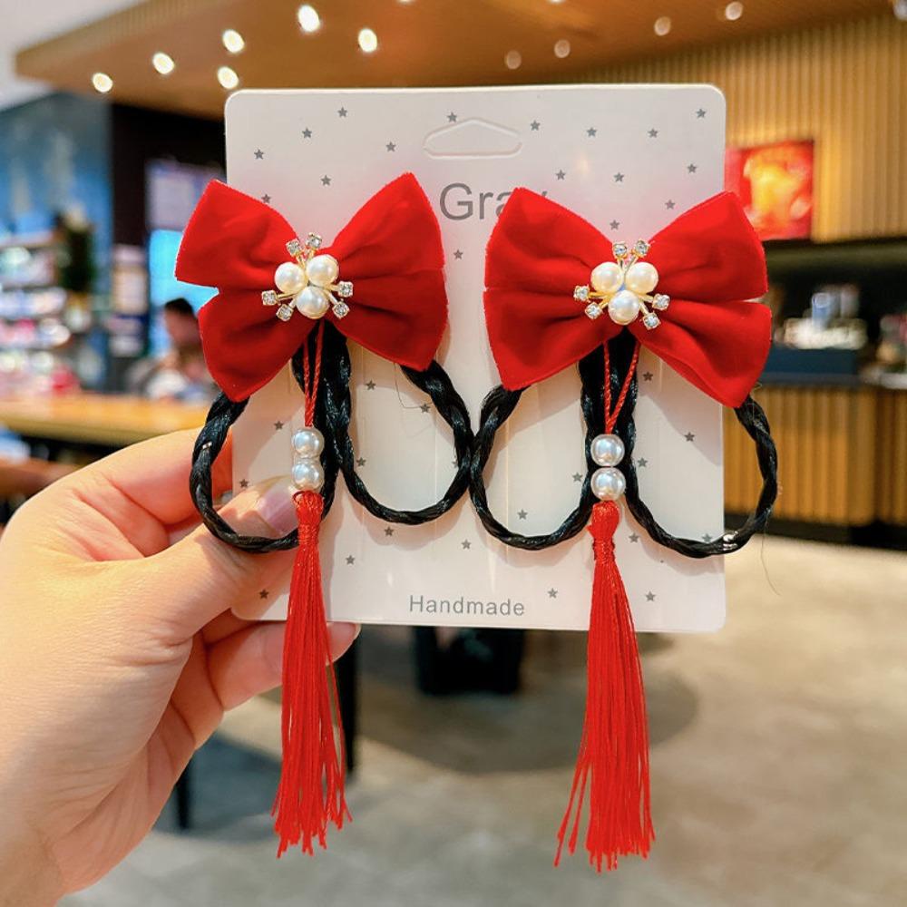 Банты с кисточками Новогодний бант Заколки для волос В древнем стиле Головные уборы для девочек для ханьфу Аксессуары для волос