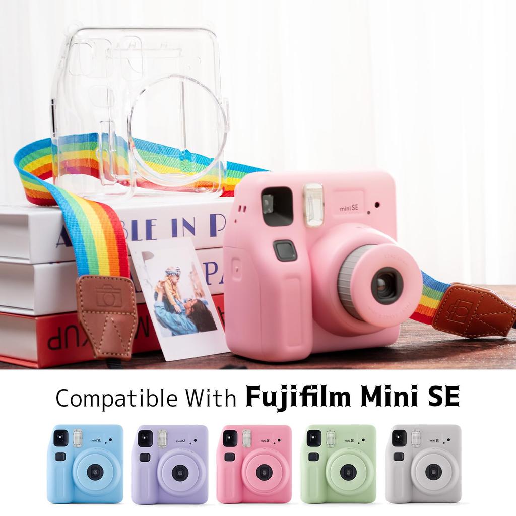 VOVMOEYA Прозрачный защитный чехол для Fuji FUJIFILM Instax Mini SE Instant Совместимость с Instax Mini SE Instax SE Прозрачный чехол Легкий жесткий ПК