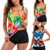 Fashion Swimming Suit Comfy Breathable Good Elasticity Print Top Boyshorts Women Swimsuit for Vacation