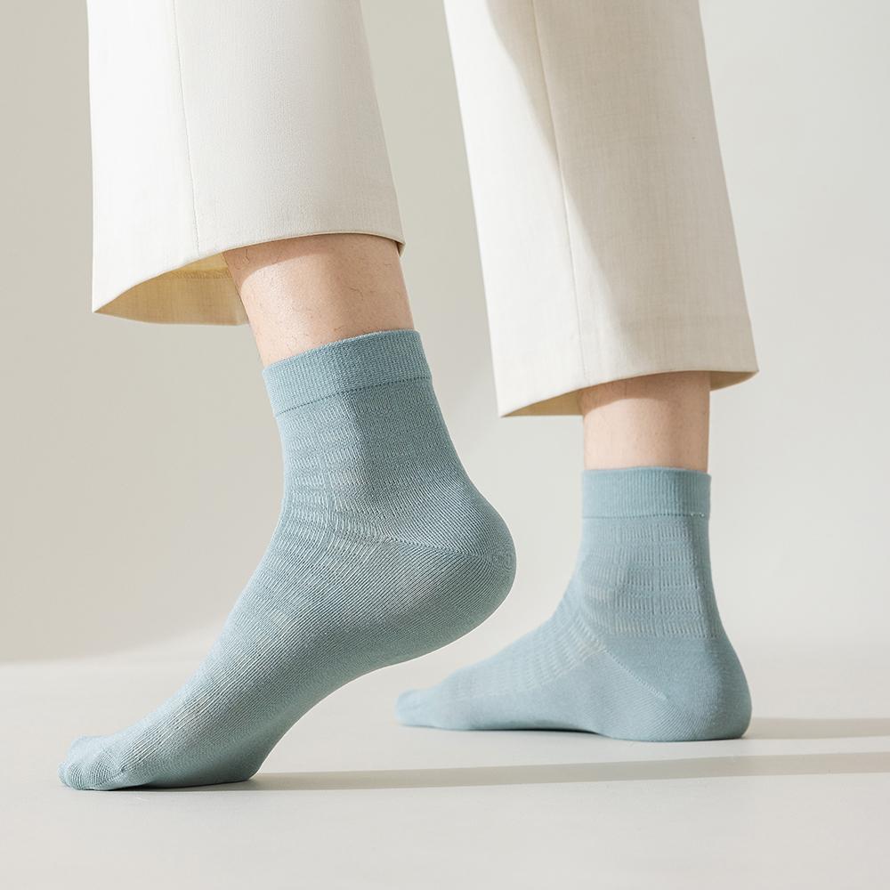 6 пар мужских летних носков из бамбукового волокна, сетчатые, дышащие, деловые, модные, однотонные, черные, белые, с защитой от запаха, впитывающие влагу