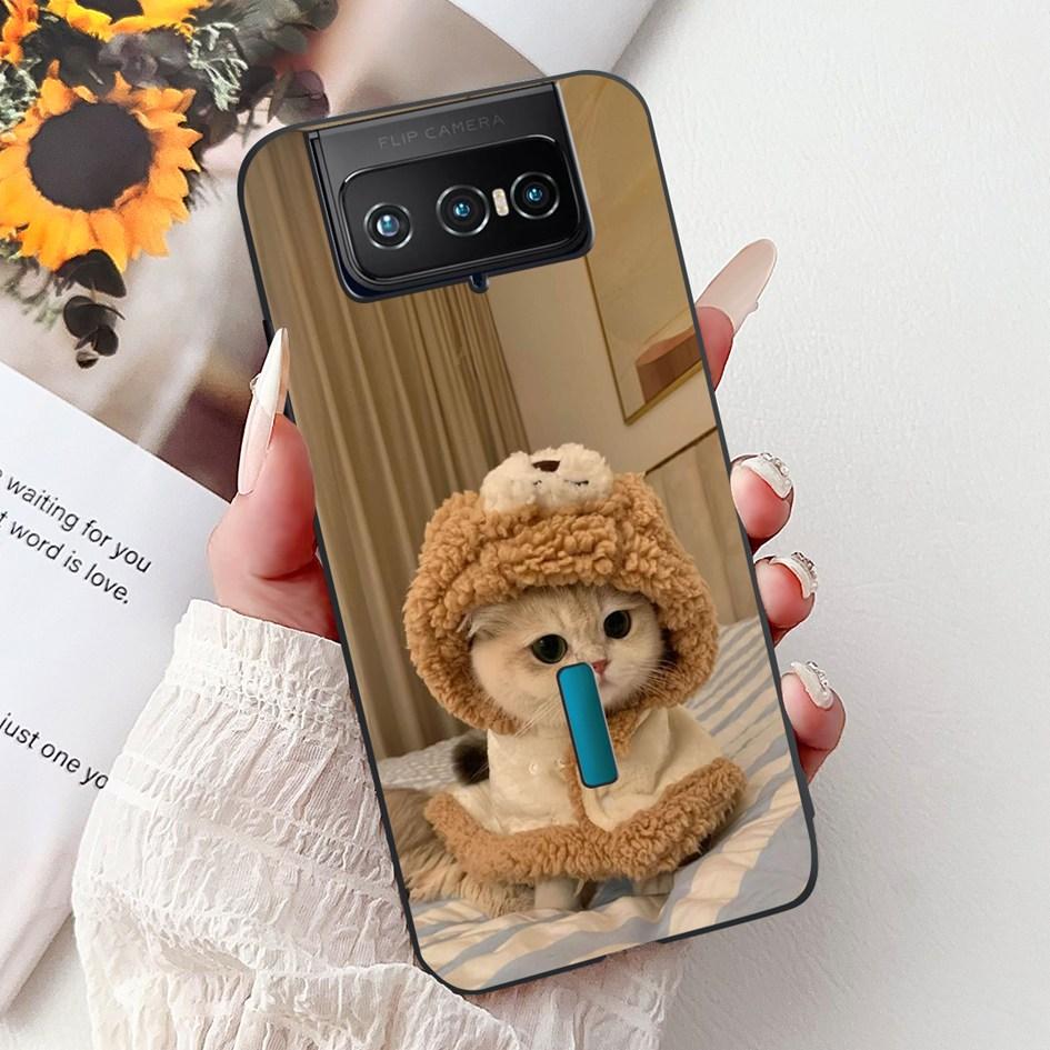 Для Asus Zenfone 7 ZS670KS Чехол I002D Популярный Цветок Мягкий Черный Силиконовый Чехол для Телефона Для Zenfone 7 Pro ZS671KS Funda I002DD Capa