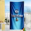 Fc Schalke Customize Text Beach Towel Soft Durable Quick-Dry Ideal for Travel Outdoor Swim Pool Yoga Surf Camping Hiking Gym Gift Holiday