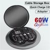 PD 60W многофункциональный USB Type C кабель для передачи данных набор быстрая зарядка для iPhone Xiaomi зарядное устройство коробка для хранения адаптер карта Pin дорожная коробка