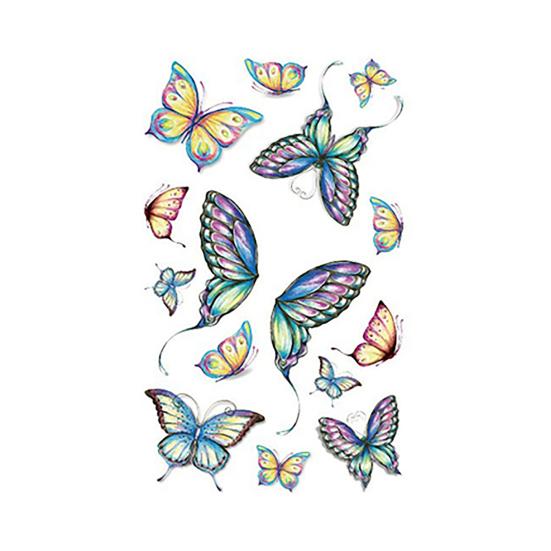 Наклейки-тату, очаровательные крылья бабочки, водонепроницаемые, безопасные, блестящие, детские татуировки, наклейки для вечеринок, фестивалей