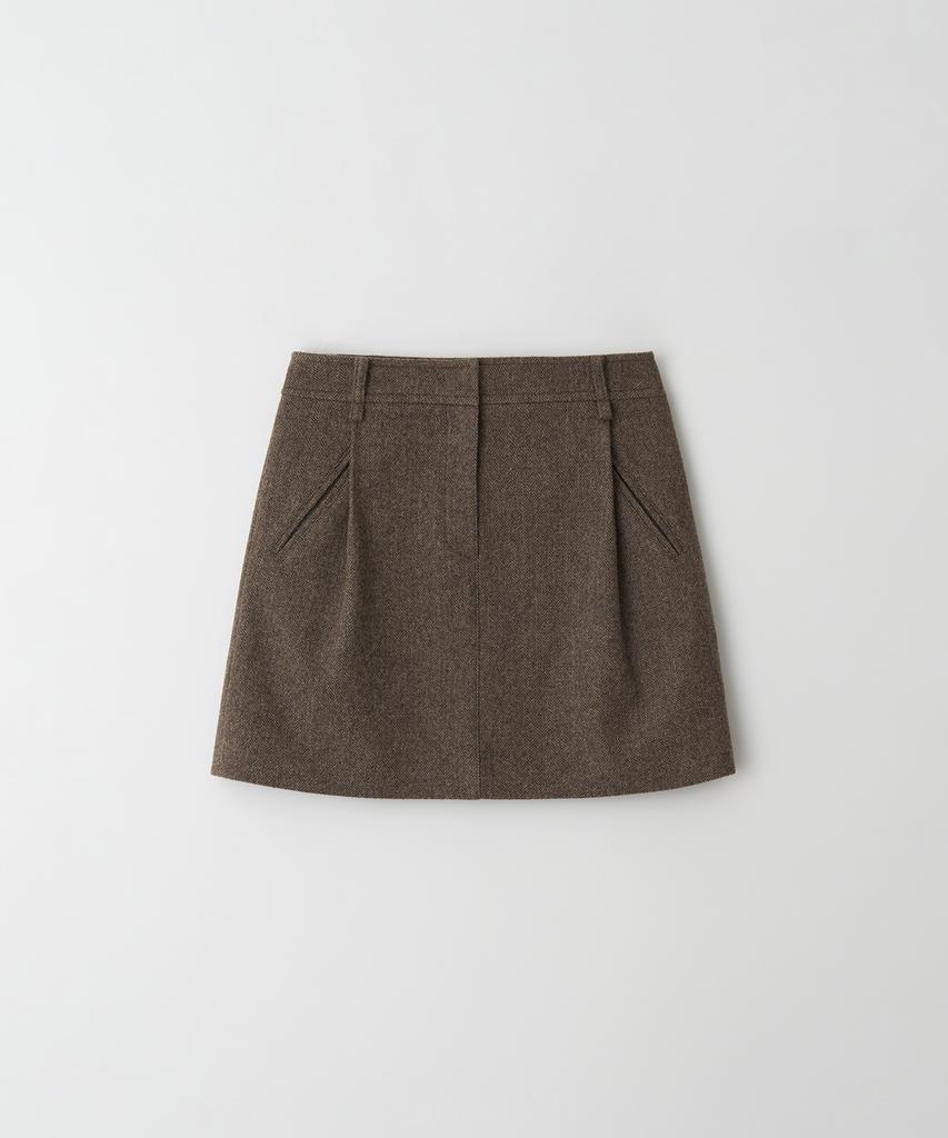 The Rye Volume Mini Skirt (Brown)