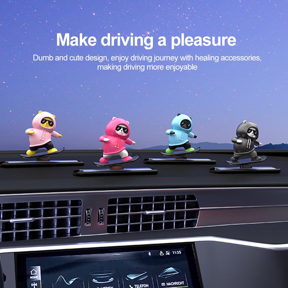 Украшения для приборной панели автомобиля Скейтборд Медведь Скользящий медведь Креативный автомобиль Мультфильм Украшение интерьера Аксессуары для интерьера