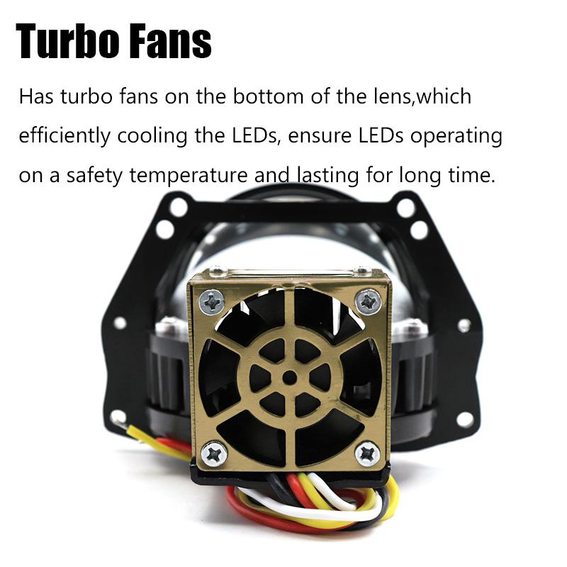 130W 2X Bi-LED Hyperboloid Projector Lenses H1 Bulb 9005 9006 H4 H7 LED Lamps For Headlight Car-styling Retrofit Hi/Lo Beam Lens