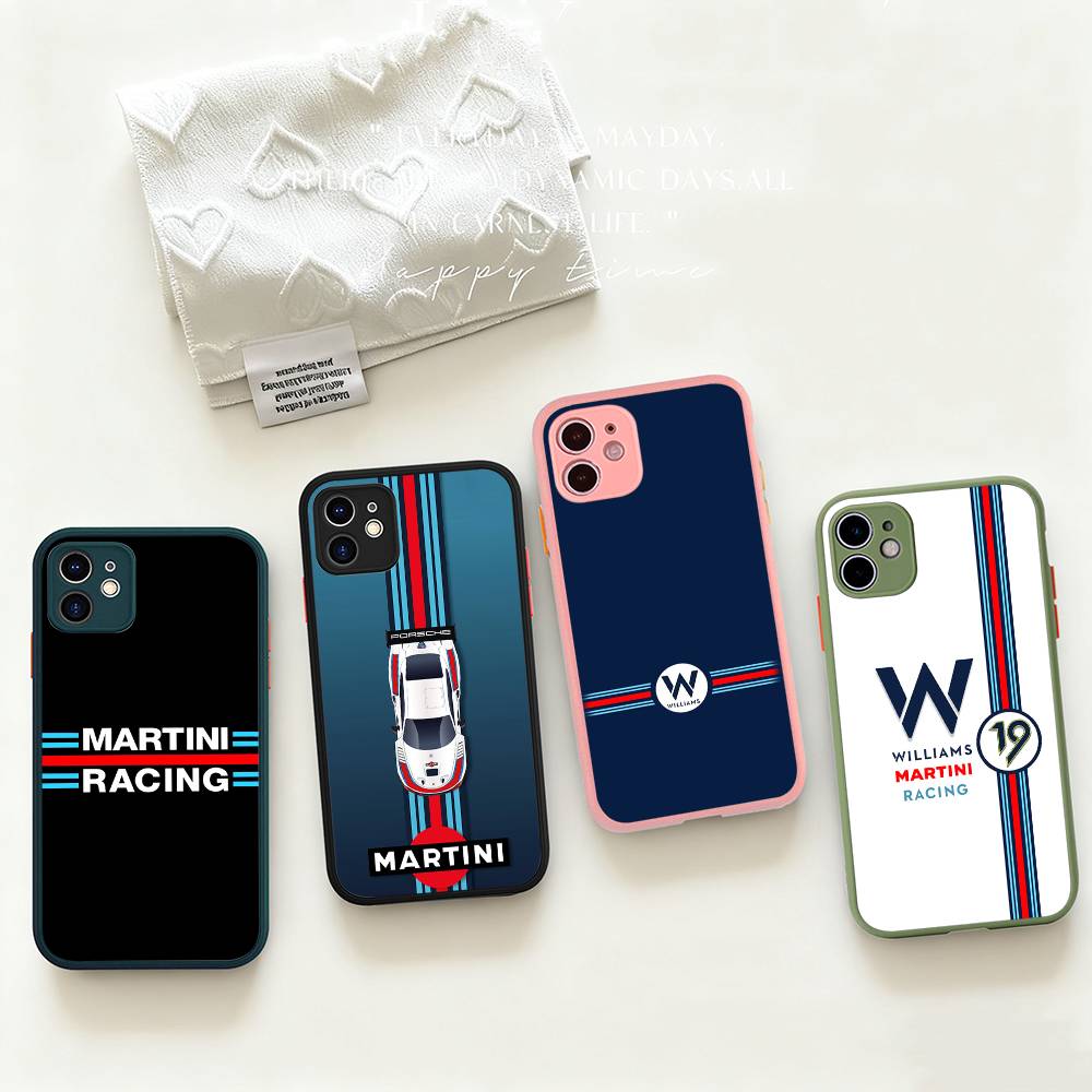 M-Martini Racing Чехол с горизонтальной полосой, матовый, защитный, для iPhone 16 15 14 13 12 11 Pro Max X XS MAX