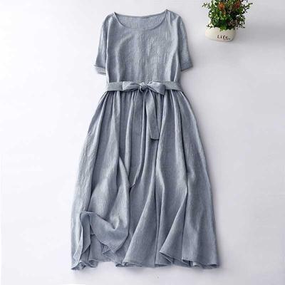 Платье из жаккардовой ткани с текстурой Leisure и синей юбкой