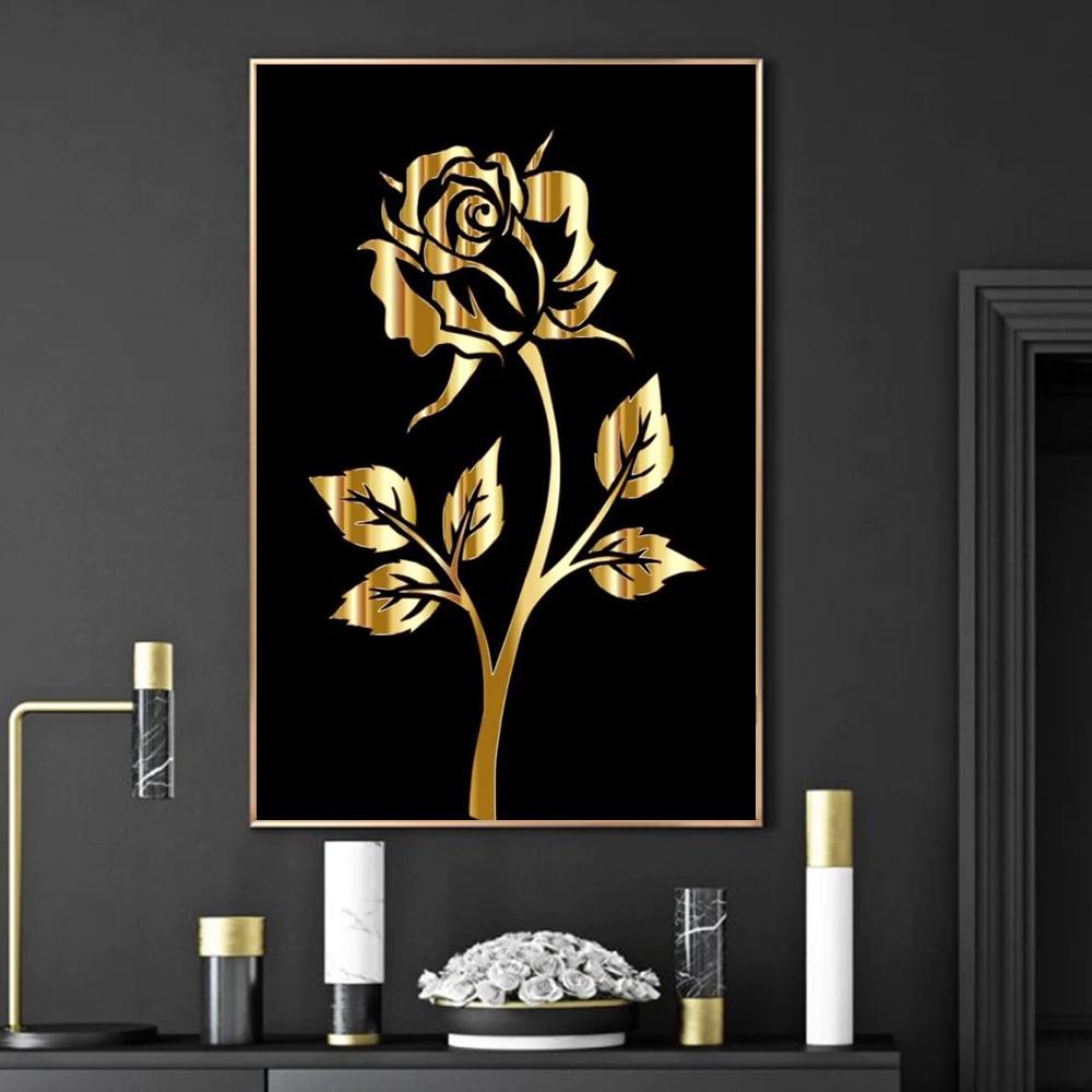 Абстрактное Золотое Цветочное Дерево Холст Картины Современные Роскошные Произведения Искусства Плакаты Печатает Сюрреализм Классические Настенные Картины Гостиная Украшения Дома