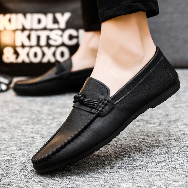 Мужская повседневная обувь весна-лето новые мягкие мокасины без застежек Zapatos De Hombre удобные туфли на плоской подошве мужские туфли из микрофибры из кожи