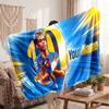 Lamine Yamal Personalized Fleece Blanket With Football Logo, Custom Name Text Soft Warm Home Throw Blanket