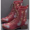 Independent Website Foreign Trade, European and American Retro Printed Embroidered Boots