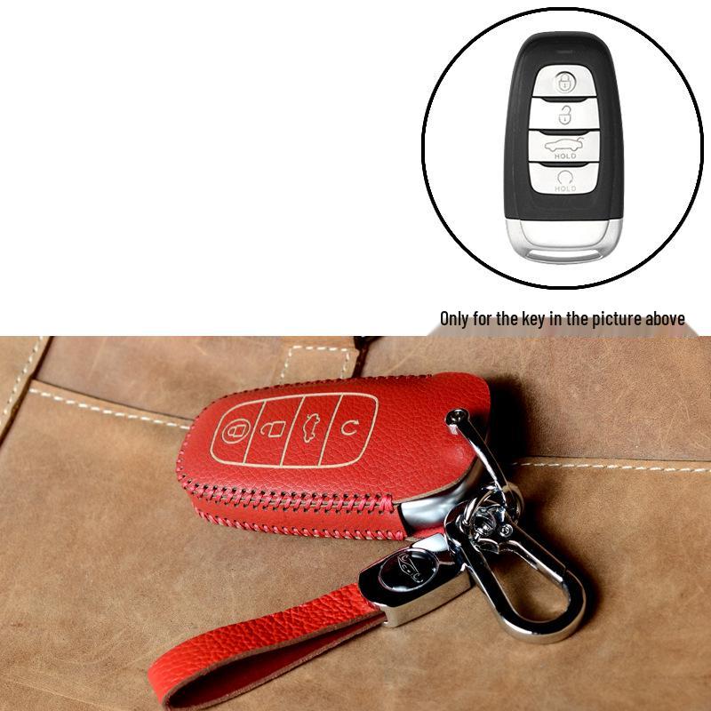 Premium Handmade Leather Key Case for Hongqi H5, 2023 H6, HS3, HS5, HS7, H9 - Women's Edition