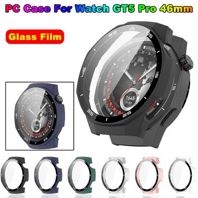 2-в-1 Чехол + Закаленное Стекло Для Huawei Watch GT 5 pro 46мм Защитный Чехол на Экран GT5 pro 46ММ Чехол ПК Полностью Защитный Чехол
