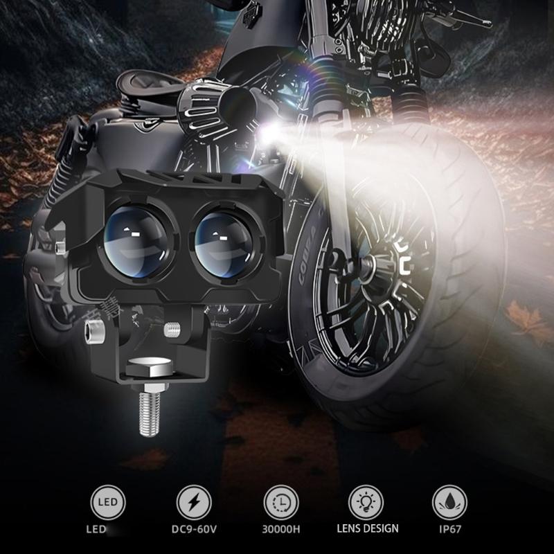 Высокоинтенсивный двухцветный рабочий фонарь для мотоцикла для повышенной безопасности, долговечность в любых погодных условиях и на всех типах местности