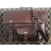 Laptop Satchel Shoulder Bag Men's Vintage Unisex School Bag Leather Messenger