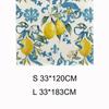 Flower Printed Blue Lemon Linen Table Runner Purple Hydrangea Tablecloth  Valentine's Day