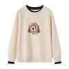 La Chapelle Women's Puppy Print Color-Block Sweatshirt