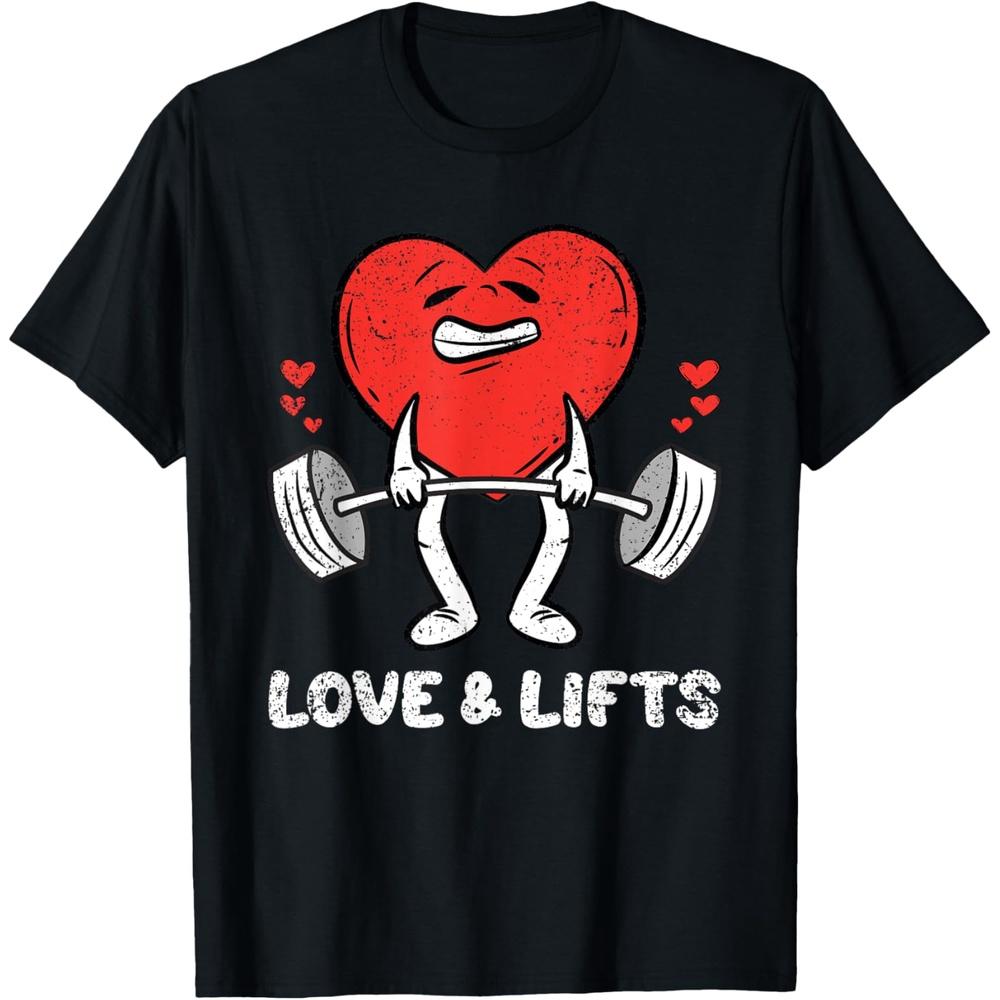 Lifting Heart Valentines Day Love Fitness Gym Workout T-Shirt