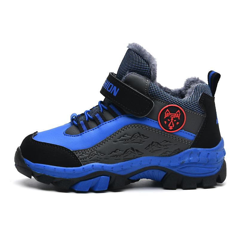 Осенне-зимние детские зимние ботинки с флисом, теплые, нескользящие, износостойкие, для детей, для занятий зимними видами спорта на открытом воздухе, для мальчиков