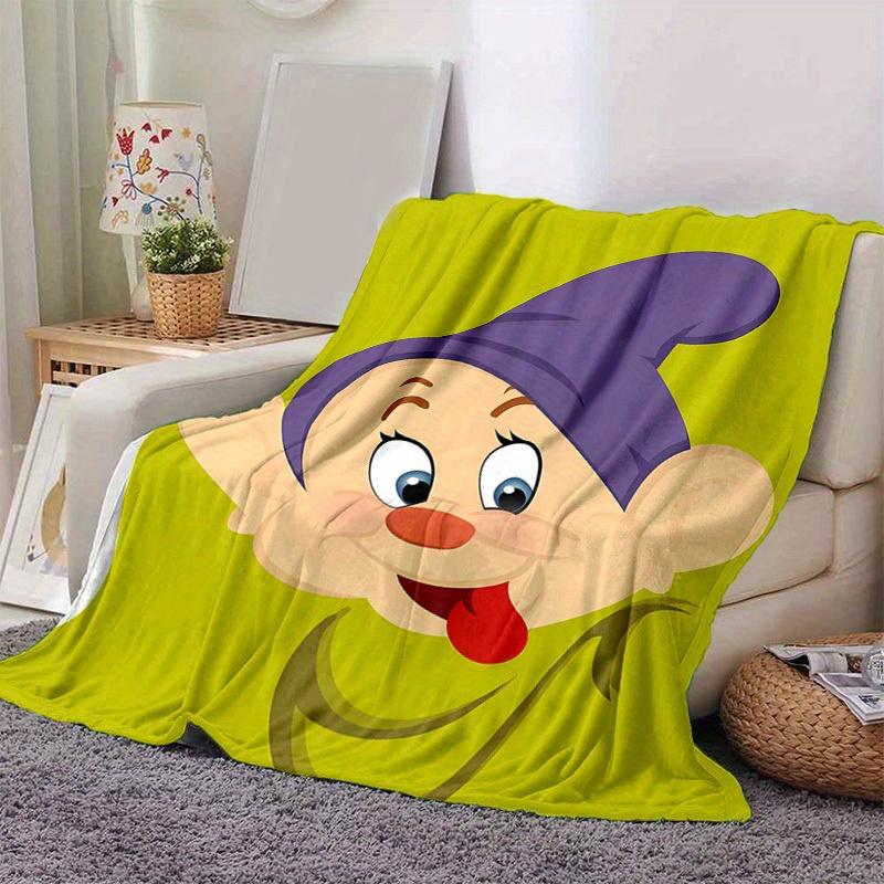 1pc, Disney Dopey Cartoon Character Throw Blanket Home Decor, Couch Cover, Outdoor, Gift Idea, Flannel Blanket for Bed, Living Room, Travel