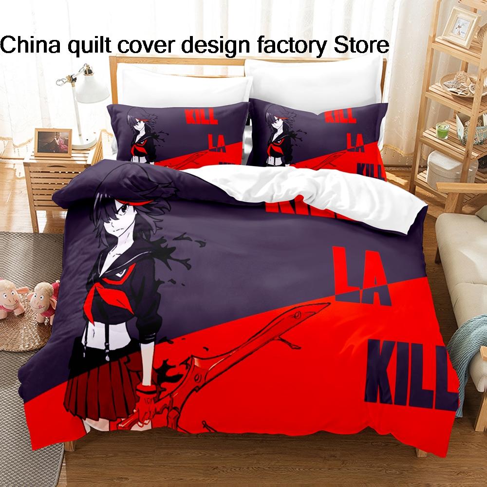 3 шт. Постельное белье Kill La Kill с 3D-принтом Рюко Матой, пододеяльник, наволочки для подростков, фанатов, декор комнаты, подарок, постельное белье