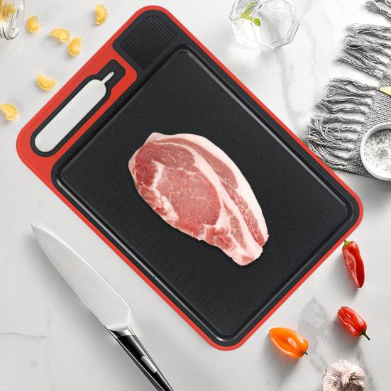 4-в-1 коврик для размораживания и разделочная доска, двухсторонний нескользящий поддон для размораживания для мясорубки, точилка, пластина для размораживания стейков