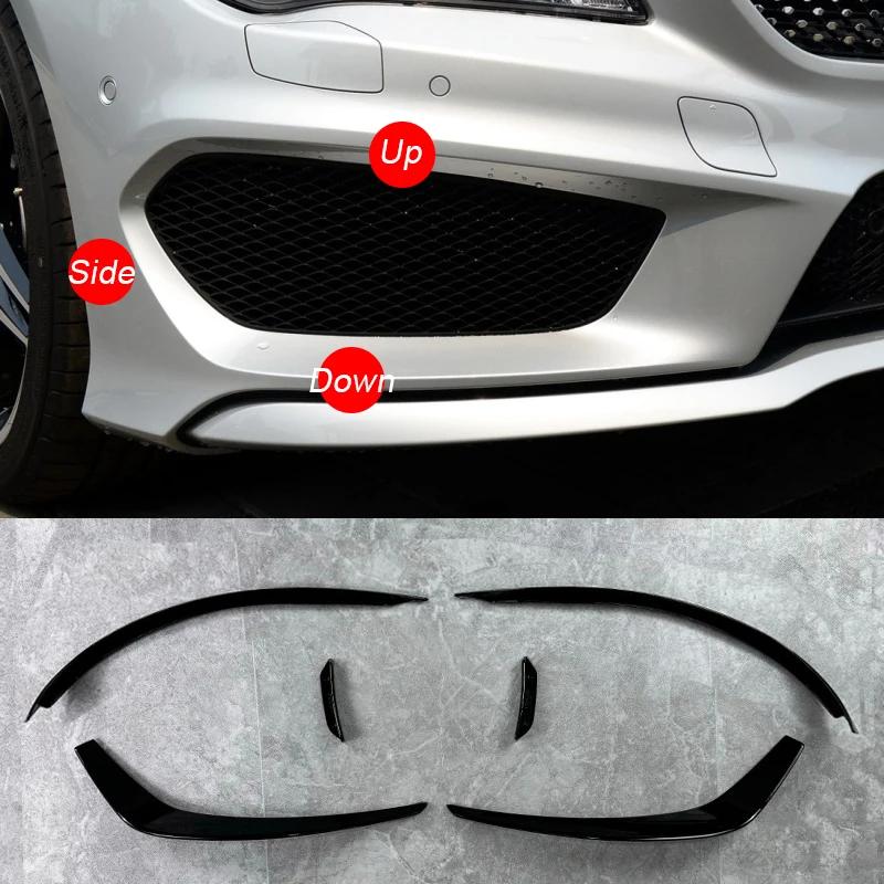 Front Bumper Spoiler Blade Canards For Mercedes Benz CLA W117 C117 Pre-facelift CLA200 45AMG 2013-2015 Splitter Trim Accessories