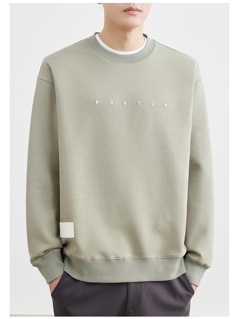 Men's Round Neck Anti-Wrinkle Letter Print Pullover Hoodie - 2025 Spring/Autumn, Slightly Loose Casual Fashion Top.