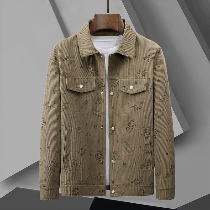 Куртка Мужская Весенне-Осенняя Куртка Новая Приталенная С Принтом Мужская Мантия Мантия Красивые Топы Модная Весенняя Одежда