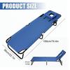 Foldable Camping Cot for Adults, Reclining Lounge Chair with Face Hole, 4 Height Adjustable, Removable Pillow