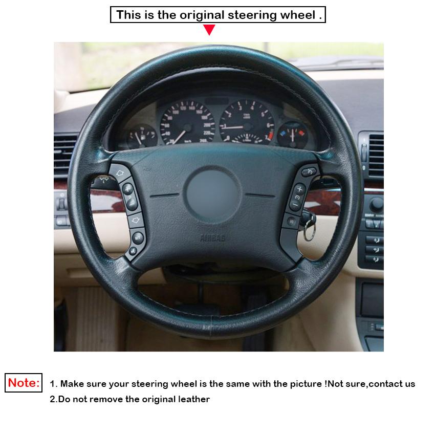 Черный автомобильный чехол на руль из искусственной кожи для BMW E36 1995-2000 E46 1998-2004 E39 1995-2003 X3 E83 X5 E53 2000-2006
