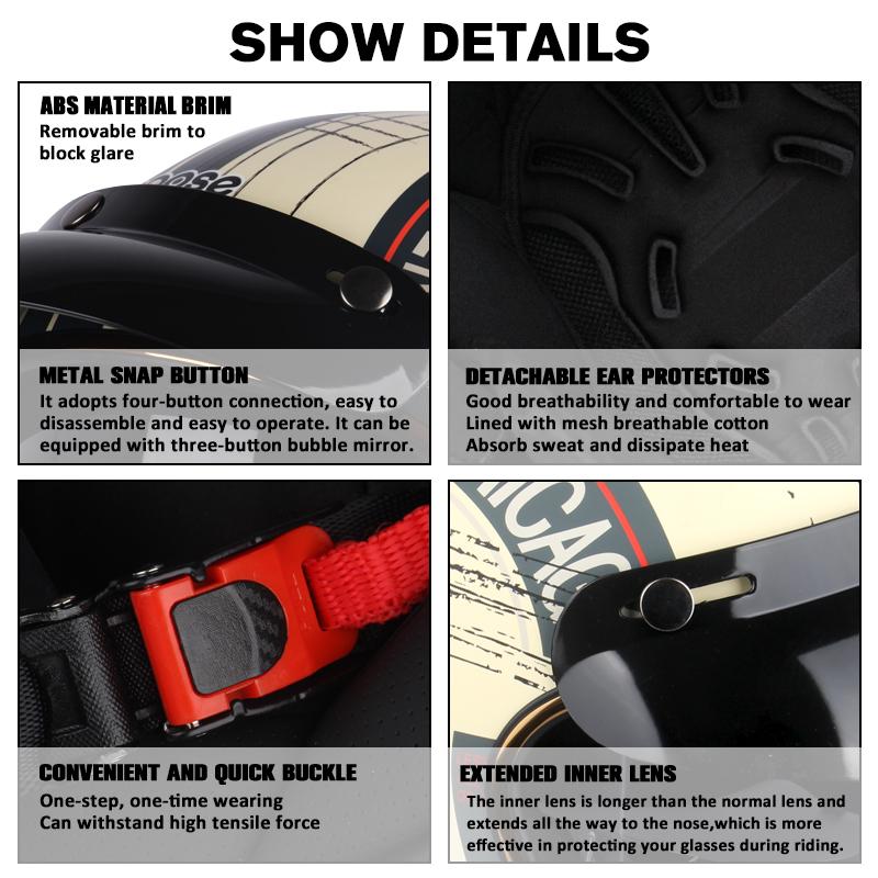 DOT сертифицированный ретро мотоциклетный шлем Cafe Racer Open Face Casco Moto Мотоциклетные аксессуары Мужские мотошлемы