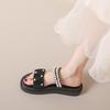 Two wearing sandals women's summer new fashion pearl versatile Roman shoes fairy style platform sandals ins