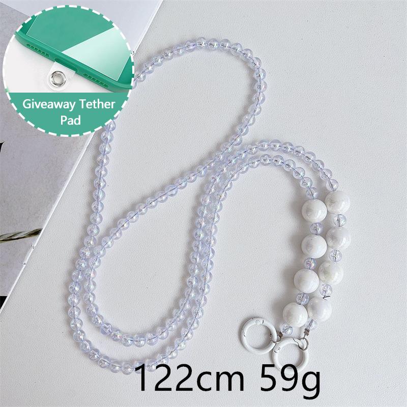 Универсальный ремешок для телефона через плечо с бусинами, длинные шейные ремешки, чехол для телефона с защитой от потери и нашивкой для iPhone, Samsung, Xiaomi