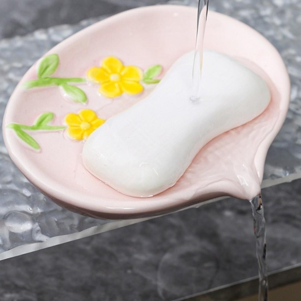 Thickened Flower Soap Holder Non Perforated Soap Dish Article Rack Sink Storage Rack Kitchen