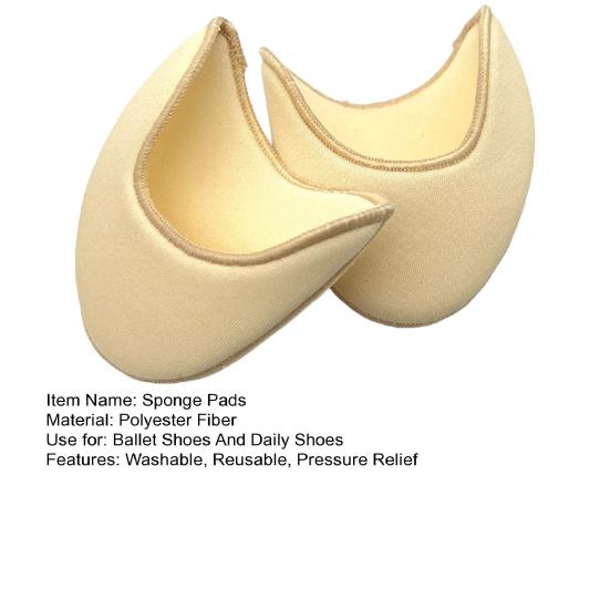 1 Pair Sponge Insert Pads for Ballet Shoes Forefoot Pressure Relief Reusable Washable Toe Protector for Ballet Dance Performance And Daily Wear