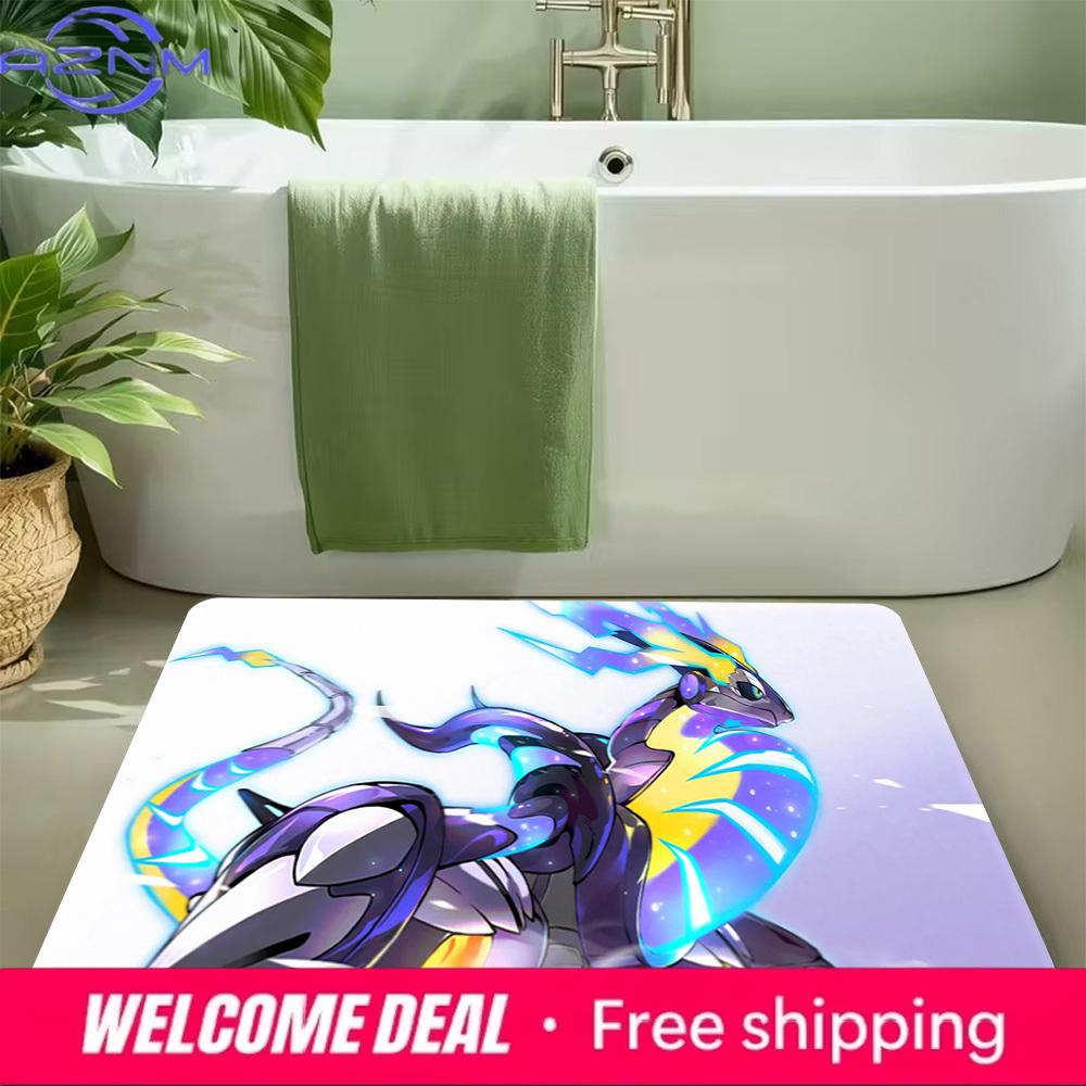 Fantasy Miraidon Pokemon Print Soft Non-slip Absorbent Indoor Doormat Rug Home Bedroom Bathroom Entryway Decor Floor Mat